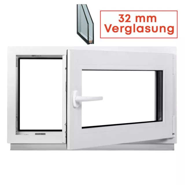 Finestra cantina bianca 2 vetri girevole ribaltabile BxA 895х1095 mm / 1045х1095 mm