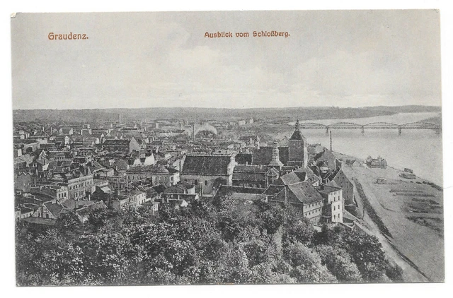 AK Graudenz Ausblick von Schloßberg  1916 Feldpost Stempel Ansichtskarte Post