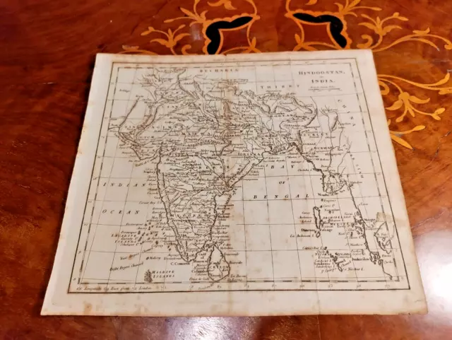 c1795 Hindoostan of India Walker's Geography Anqitue Map Print Pakistan Burma