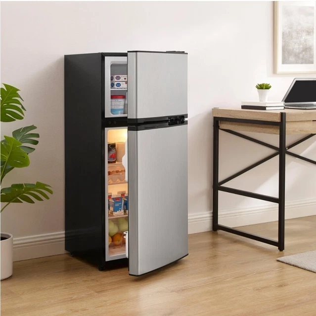 TWO DOOR MINI Fridge w/ Freezer 3.1 CuFt Small Compact Refrigerator