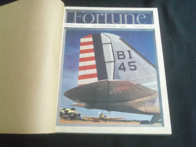 1940 September Fortune Magazine - Bound Volume - Great Cover & Ads - F 840