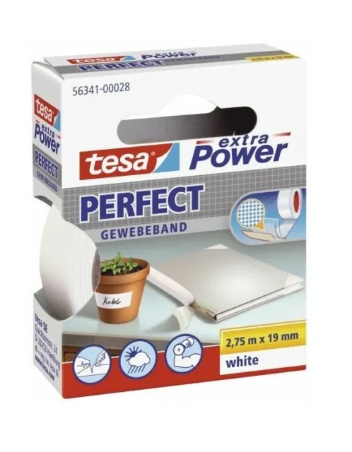 tesa Klebeband tesa-Band extra Power Gewebeband 2,75m x 19mm weiß