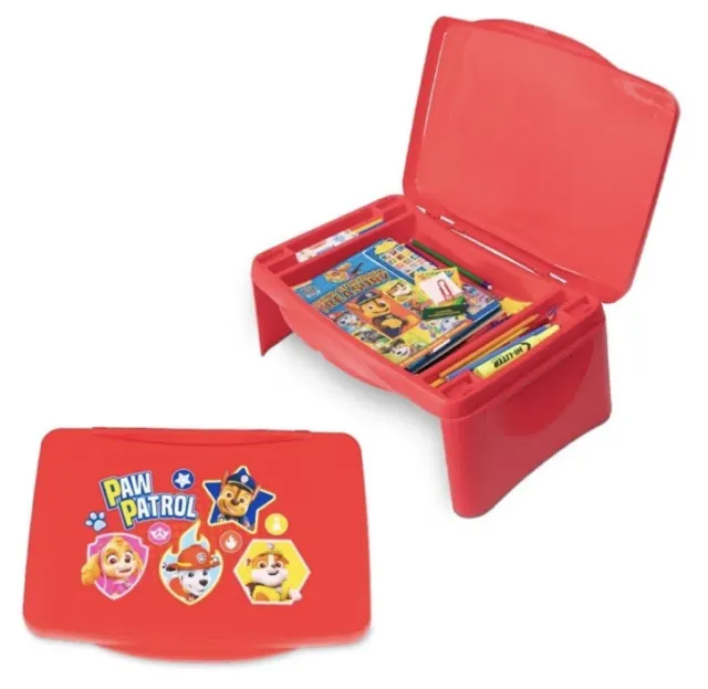 Brand New Paw Patrol Adjustable Red Folding Lap Desk Table  Coloring Drawing