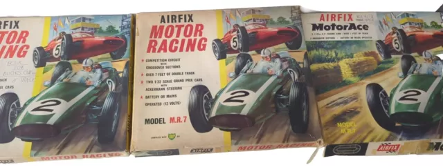 Airfix 1/32 SLOT RACING CAR SET MR7 M.R.7 TWO CARS VINTAGE BOXED COMPLETE JOBLOT