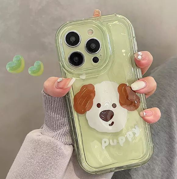 3D Cute Puppy Dog Pet Chien Coque Cover Case For Iphone 15 Pro Max 14 13 12 11