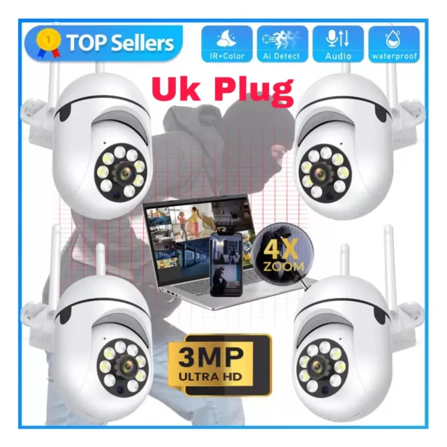 UK 1080P IP Camera Wireless WIFI Outdoor CCTV HD PTZ Smart Home Security IR Cam
