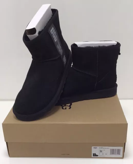 UGG Classic Mini Side Logo II Boots Womens Size 9 In Black