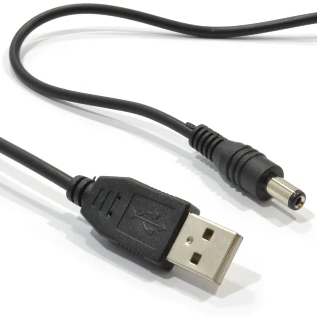 USB-A to 2.1 5.5mm Barrel Jack Male DC 5v power charger plug adapter cable lead
