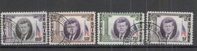 GUINEA 1964 @ Kennedy - Gedenkausgabe, 4 Werte,  komplett , gestempelt