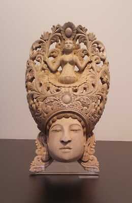Narilatha Tribal Goddess Wooden Statue| Hand Carved Mask| Porch Décor Sculpture