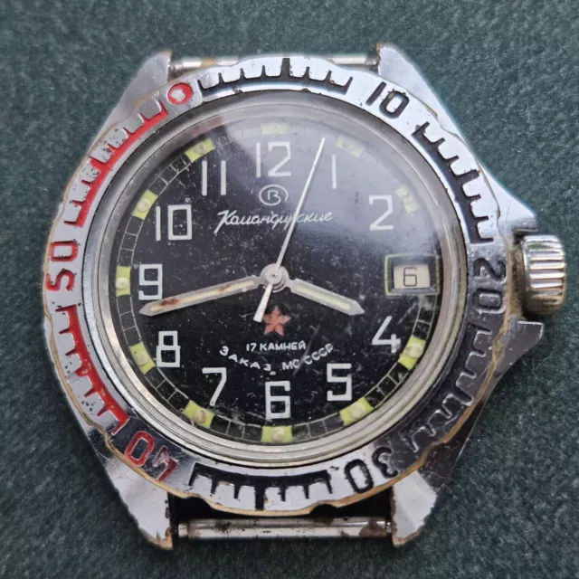 Vintage USSR Vostok Amphibia 2414 SU diver military soviet 17 jewels ORIGINAL