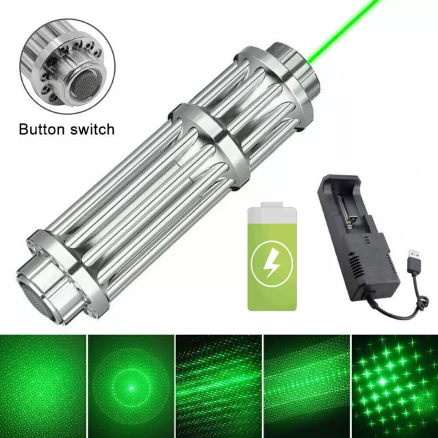 Green Laser Pointer Pen Visible Beam Light Zoom Adjustable Focus Lazer Torch 1MW