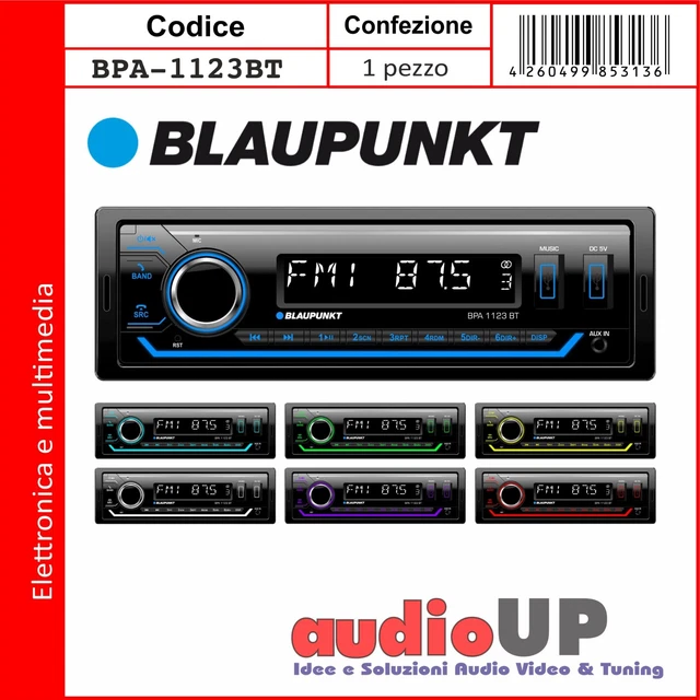 Autoradio Blaupunkt BPA1119BT 1 DIN - Bluetooth, USB, Frontale AUX E SD, Nero - Foto 10