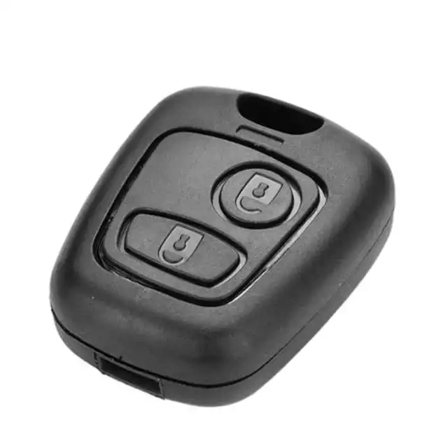 Copertura Chiave 2 Pulsanti Tasti Case Compatibile con Peugeot 106 206 806 Nero