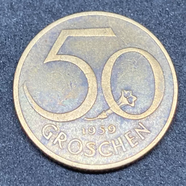 1959 Austria 50 Groschen Coin