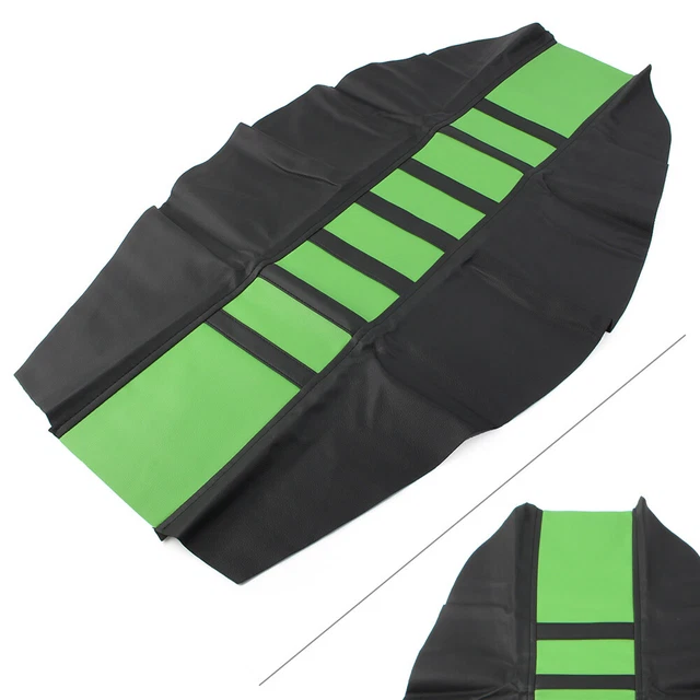 Green Motor Gripper Soft Seat Cover Rib Skin Rubber for Dirt Pit Bike Universal