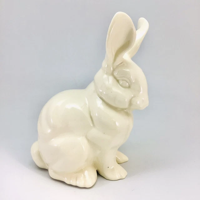 VINTAGE CERAMIC SITTING Bunny Rabbit White 1960’s Farmhouse Easter