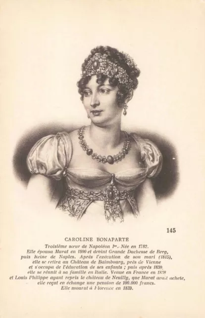 Cpa Fantaisie Femme Celebre Personnalité Caroline Bonaparte Soeur Napoleon 1Er