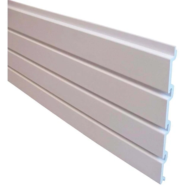 Wall panel Slatwall White Grey PVC Panel for Retail/Shop/Display/Garage/Home | UK