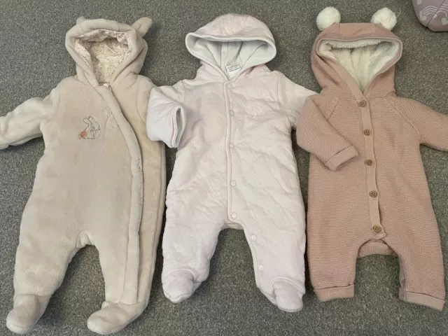 Baby Girls Newborn Snowsuit Coat Bundle