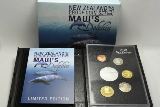 2010 New Zealand Proof Coin Set - Limited Edition - Maui's Dolphin