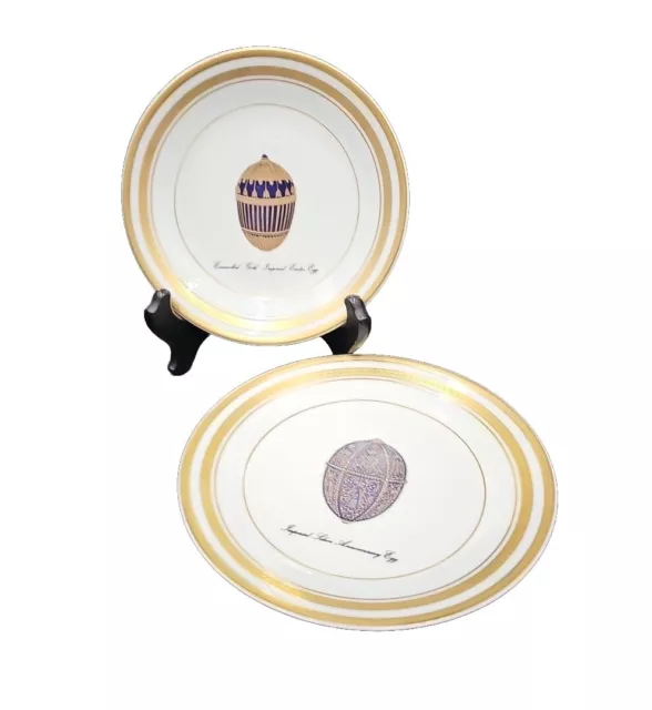 Faberge Limoges IMPERIAL EGG COLL. Anniversary & Enamelled Bread Plates EXC