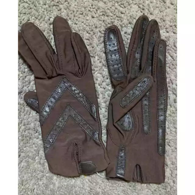 ISOTONER Aris 3M Ladies Womens One-size OSFA Dark Brown spandex driving Gloves