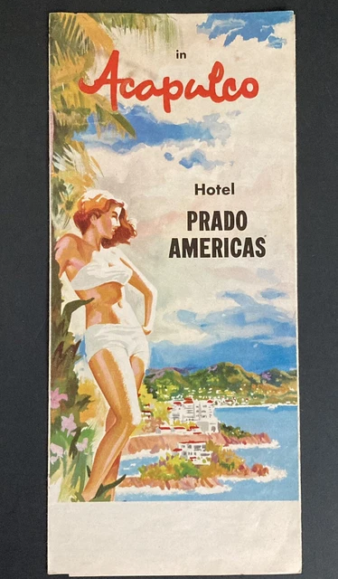 Vintage 1960s Hotel Prado Americas Acapulco Fold Out Souvenir Brochure