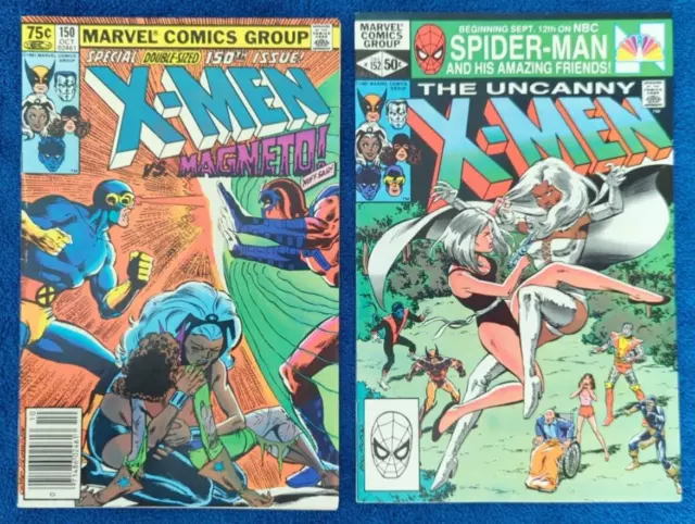 Uncanny X-Men Vol 1, #150, 152. Marvel 1981. Magneto! Hellfire Club!! 8.5 Vf+!!