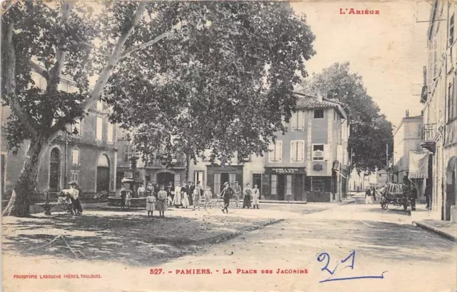 Cpa 09 Pamiers La Place Des Jacobins