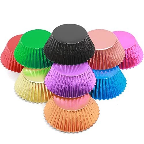 500pcs Foil Cupcake Liners For Baking Standard Size Thick ＆ Sturdy Oil Resist...