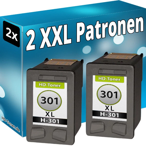 2x Patronen für HP 301-XL Envy 4500 5530 4502 4504 4507 4508 5532 5534 4503 Set