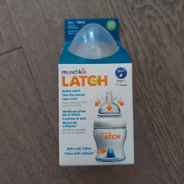 Munchkin Latch 4 oz  BPA Free Baby Bottle Anti-Colic 0m+ Stage 1