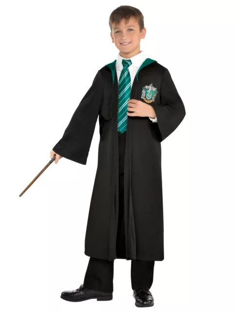 Childs Harry Potter Slytherin School Robe Fancy Dress Wizard Costume Book Day