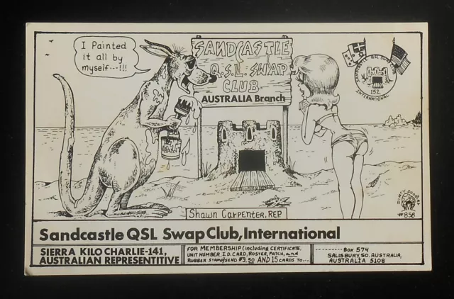 1970s Short Wave Radio Sandcastle QSL Swap Club Sexy Babe Salisbury SA Australia