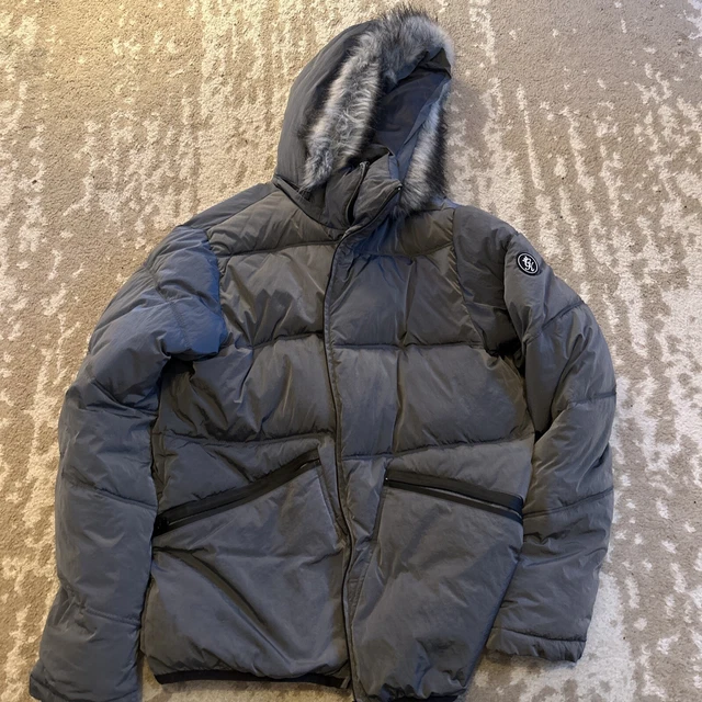 GYM KING PUFFER Reign Hooded Puffa Jacket BLACK ALL SIZES