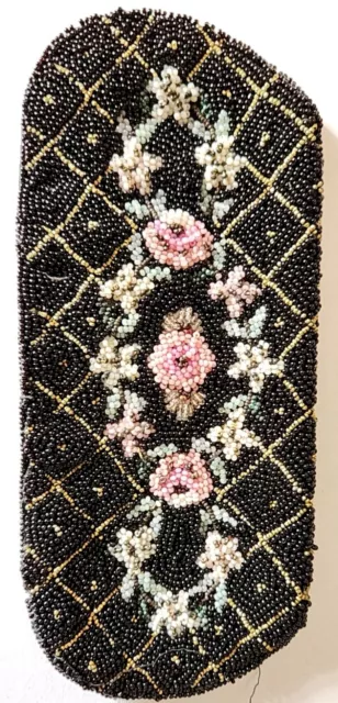 Vintage French Embroidered Point De Beauvais Beaded Eyeglass case