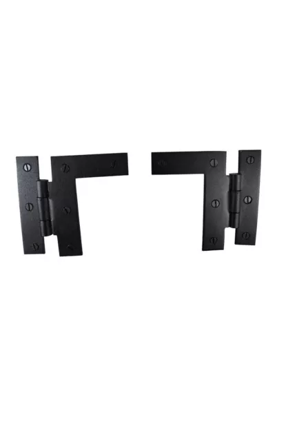 Pair Left and Right H-L Wrought Iron Cabinet Hinge 3.5" H, 3/8" Offset Pack of 1