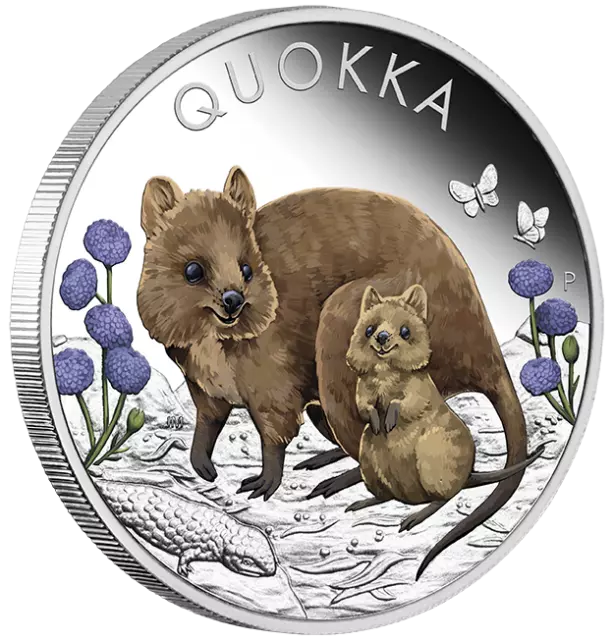 2022 Quokka 1oz Silver Proof Coloured Coin Perth Mint Presentation Case