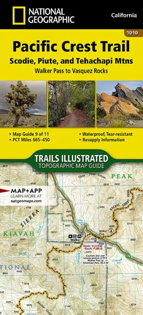 National Geographic TI Pacific Crest Trail CA Scodie Piute Mtns Topo Map Guide