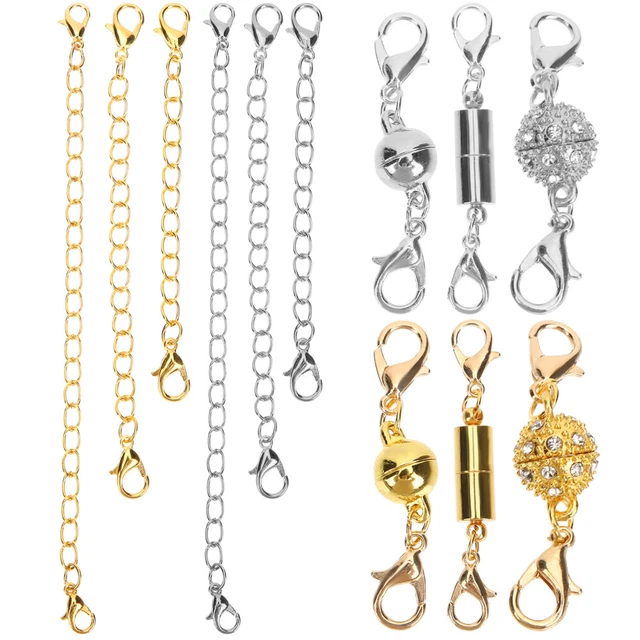 1 Set Robusto Metal Multiusos Joyería Kit Collar Extensor Plata