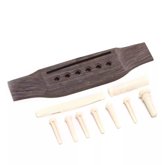 1Set Acoustic Guitar Bridge + Bone Bridge Pins/Saddle/Nut Saddle Guitar Parts#km