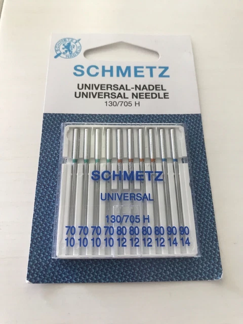 AGUJA UNIVERSAL SCHMETZ 130/705 H x 10 unidades jersey, vaqueros, cuero, elástico NUEVO EMBALAJE ORIGINAL