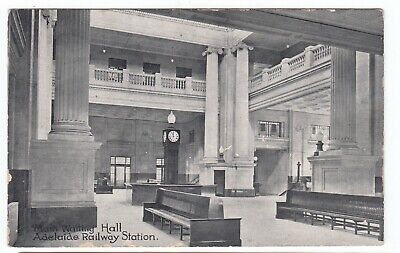 Main Waiting Hall Adelaide Railway Station South Australia POSTCARD 1928