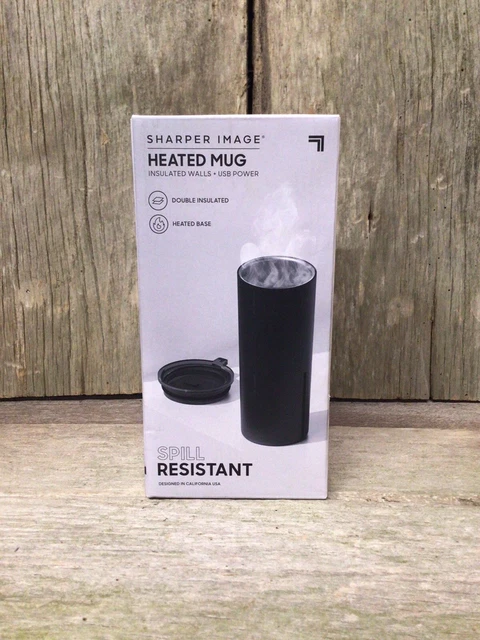 New in Box Sharper Image USB Powered Heated Mug Double Insulated Heated Base