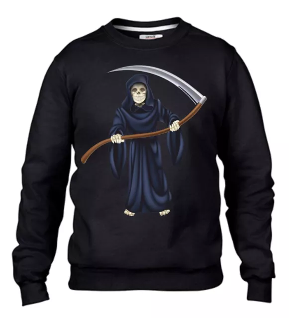 Felpa Da Uomo- Donna Fashion Girocollo Con Stampa Morte