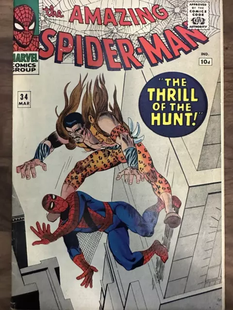 The Amazing Spider-Man #34 ***4Th App Kraven The Hunter*** (Grade Vf+)