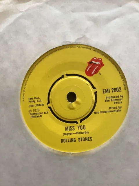 Rolling Stones - Miss you / Faraway eyes.      Used 7” single record