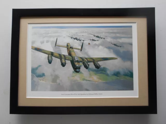Aircraft print 'Avro Lancaster B1s of No 166 Squadron' FRAMED