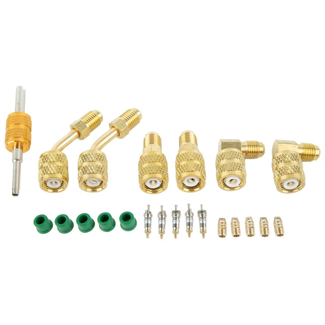R410a Adapter For Mini Split System, Charging Vacuum Port Adapter, 5/16 Female 1/4 Male Flare, Valve Core Remover, R134a Hose Gaskets, 5V1 Valve Cores, For HVAC And Refrigeration Service - View #7